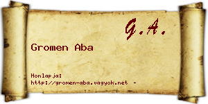 Gromen Aba névjegykártya